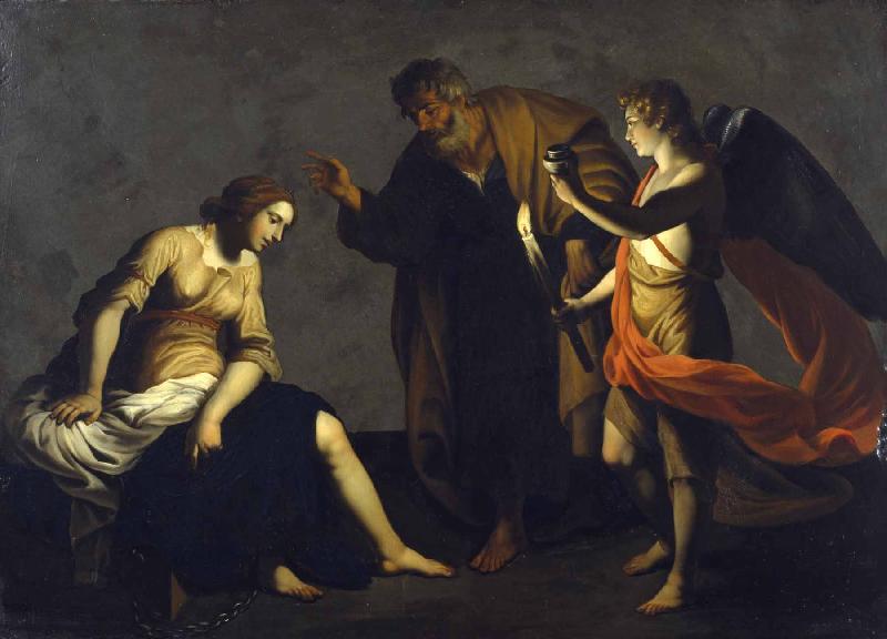 Alessandro Turchi Saint Agatha Attended by Saint Peter and an Angel in Prison